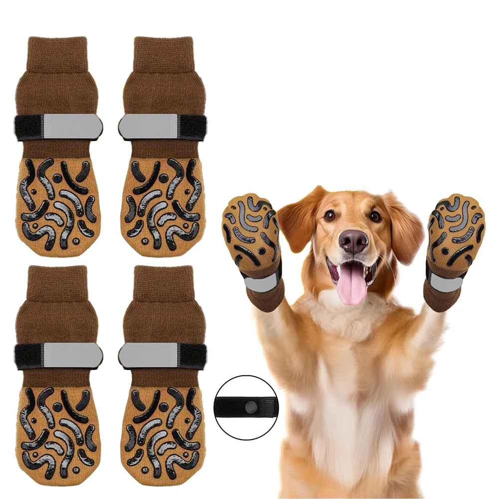 chaussette pour chien pattprotect marron