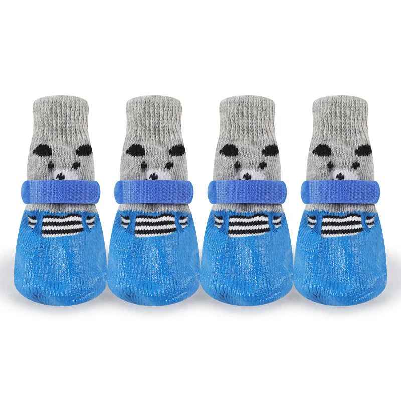 chaussures pour chien impermeable thermique bleu