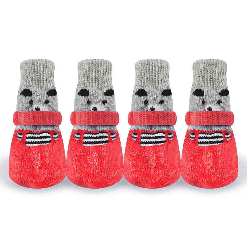 chaussures pour chien impermeable thermique rouge