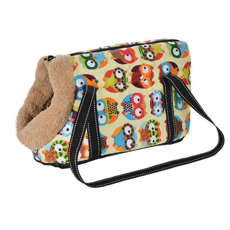 chien sac de transport voyageconfort hibou fourrure