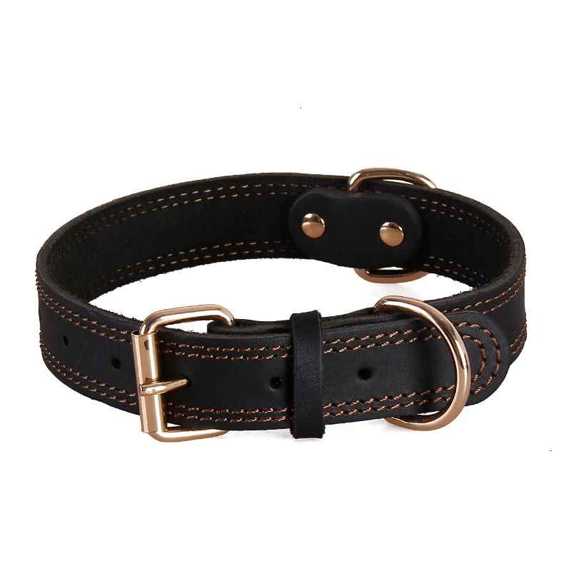 collier chien cuirveritable Noir