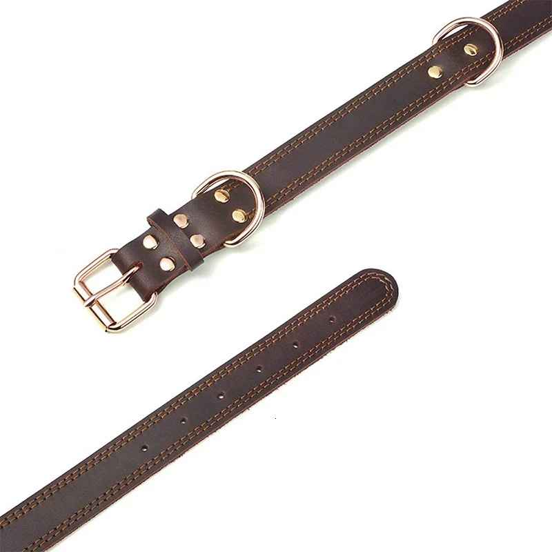 collier chien cuirveritable detail bouvle