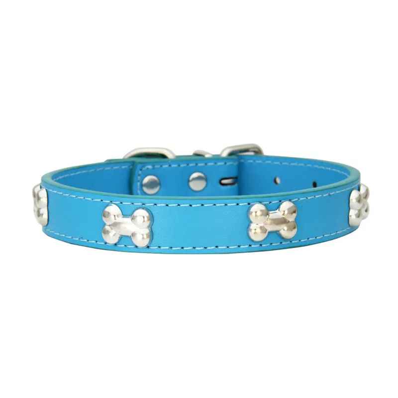 collier chien elgancecuir bleu
