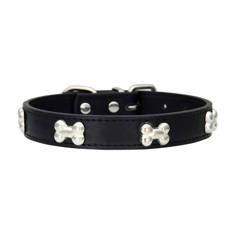 collier chien elgancecuir noir