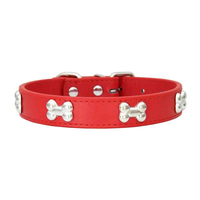 collier chien elgancecuir rouge