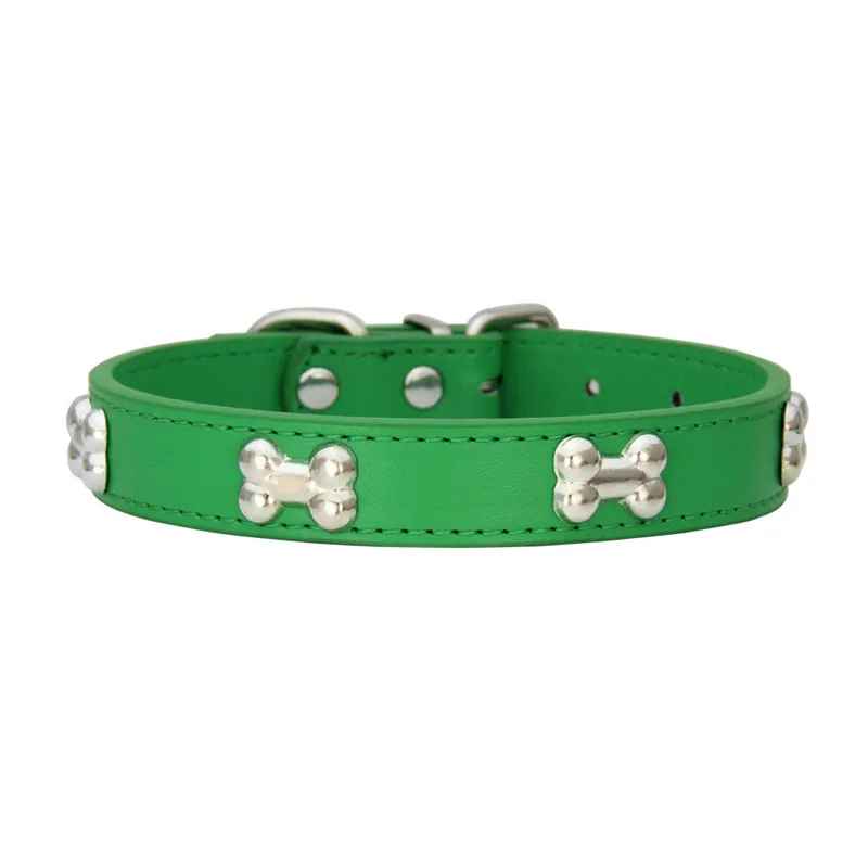 collier chien elgancecuir vert