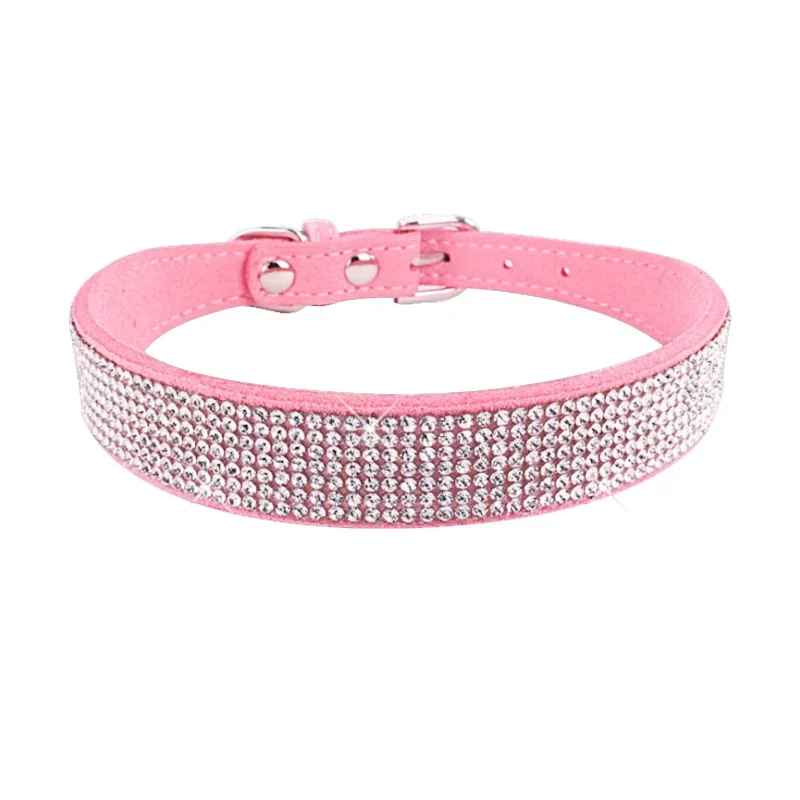 collier chien elgancestrass rose