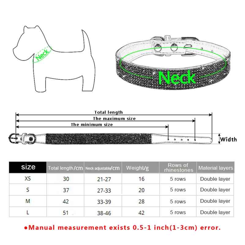 collier chien elgancestrass taille