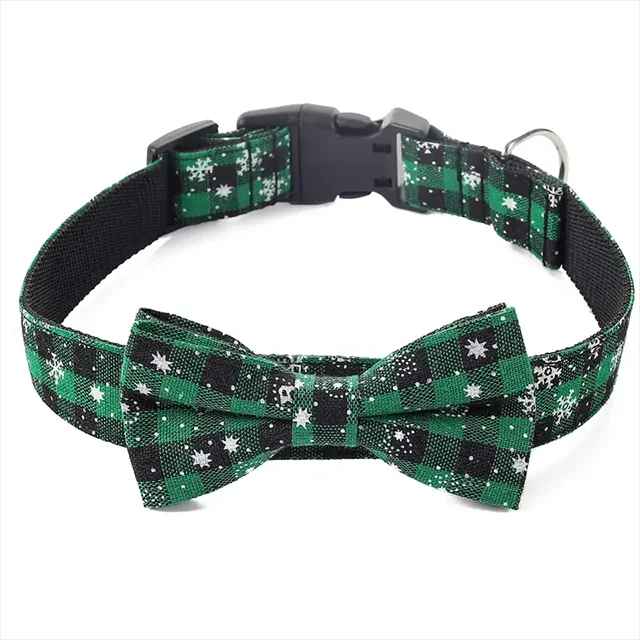 collier chien festif vert