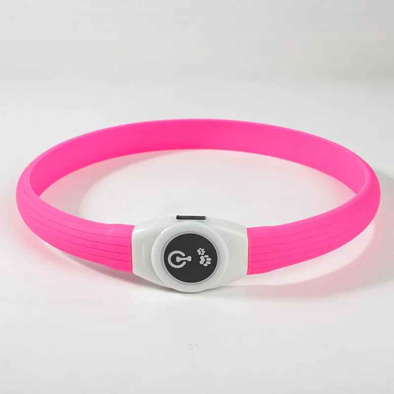 collier lumineux chien safenight rose