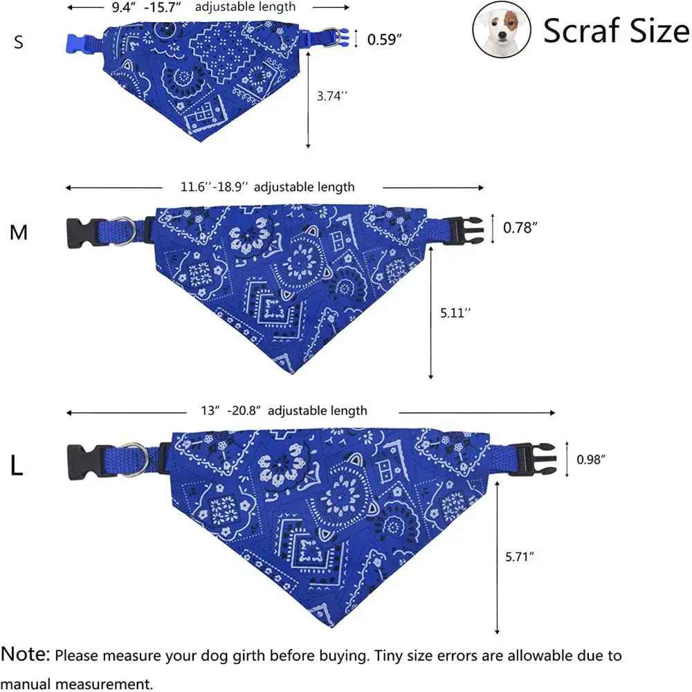 collier pour chien bandana dimension