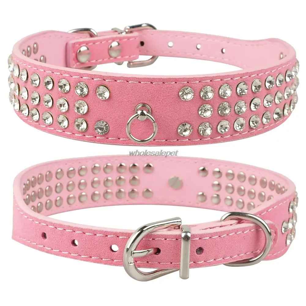 collier pour chien chrystalelegance rose