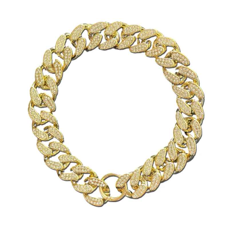collier pour chien cubainluxe dore