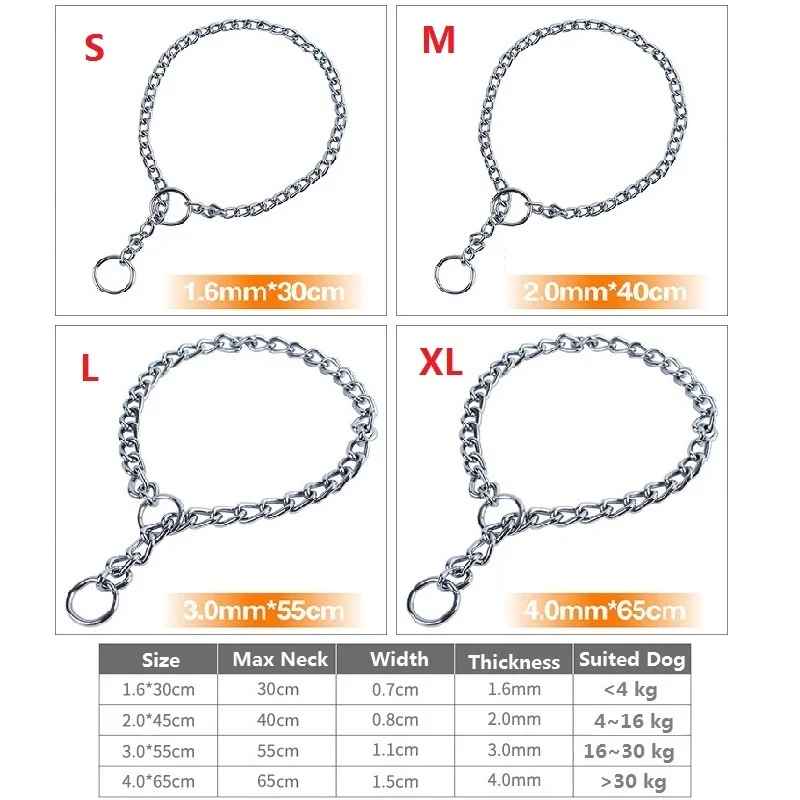 collier pour chien metallic taille