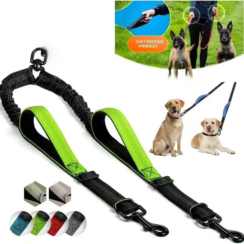 double laisse chien walkconfort vert