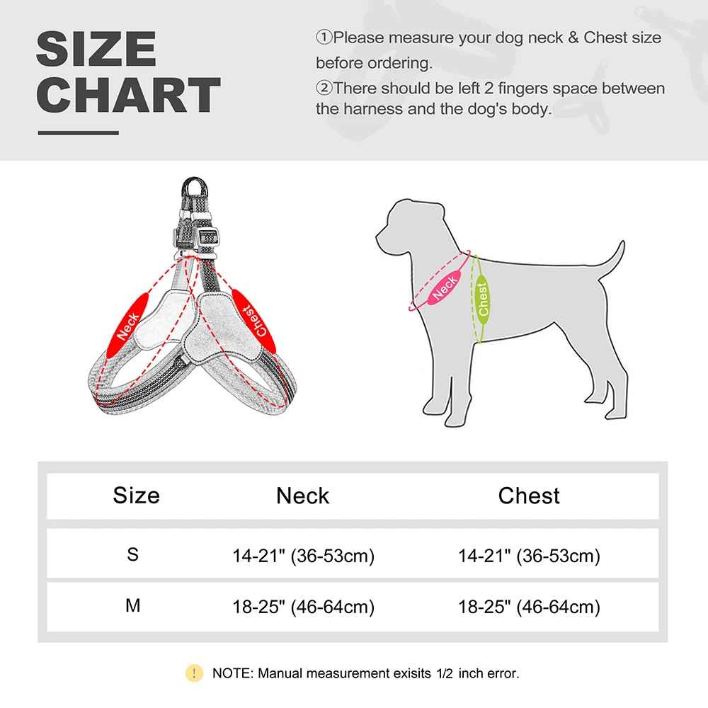 harnais pour chien ergonomique tailles