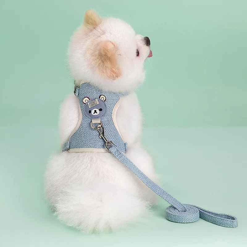 harnais pour petit chien confort premium bleu