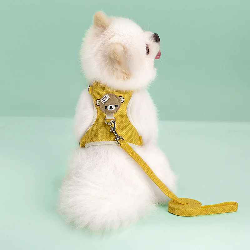 harnais pour petit chien confort premium jaune
