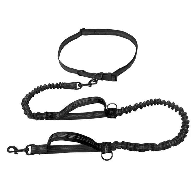 laisse canicross flexamortissante noir
