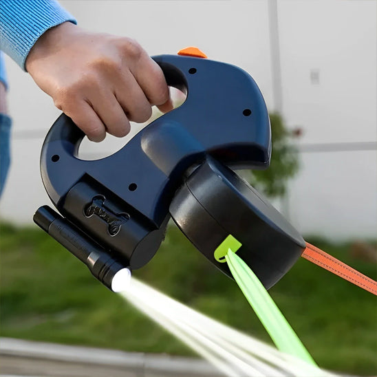 laisse chien enrouleur dogfreedom noir led