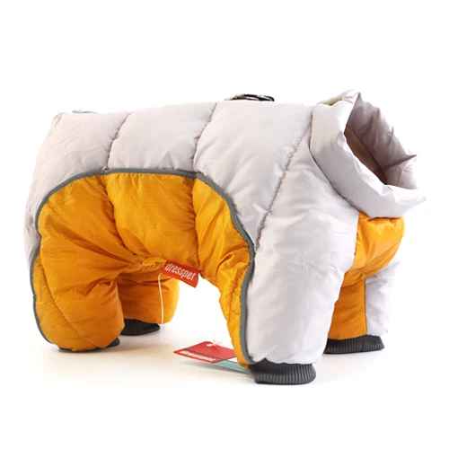 manteau chien douillet blanc orange