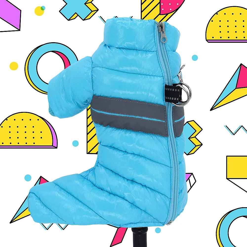 manteau chien douillet bleu