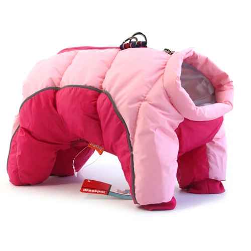manteau chien douillet rose rouge