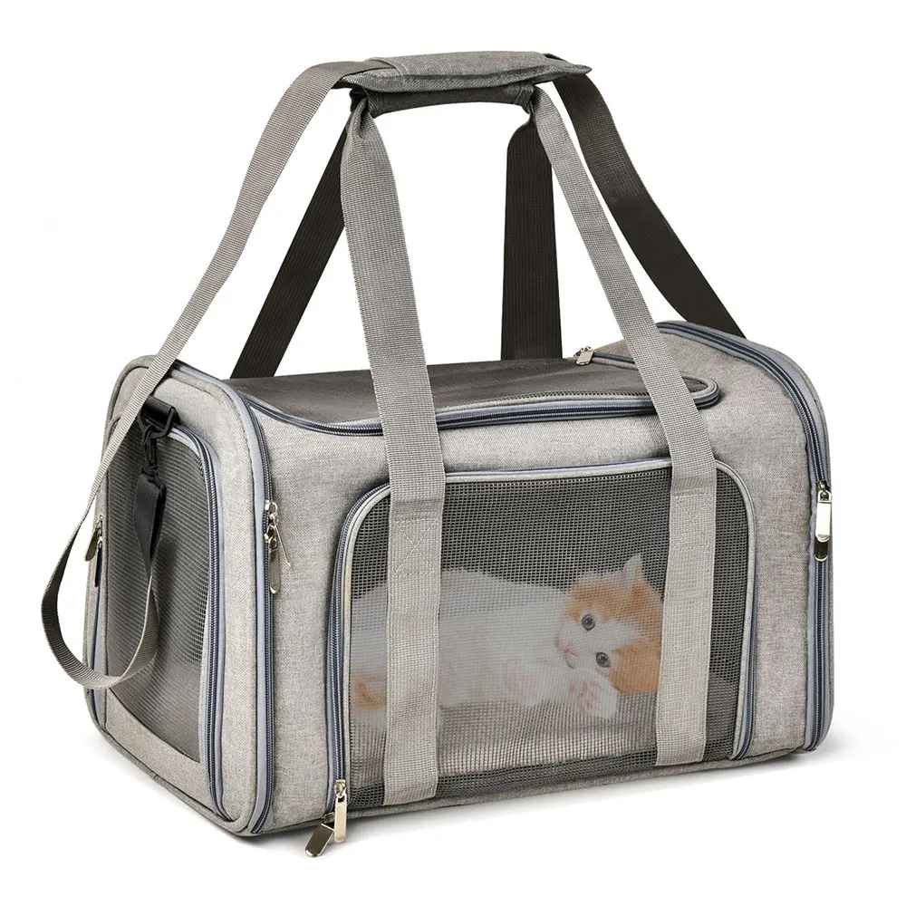 sac de transport de chien elegant gris