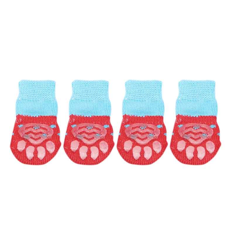 chaussette pour chien pawsecur rouge bleu