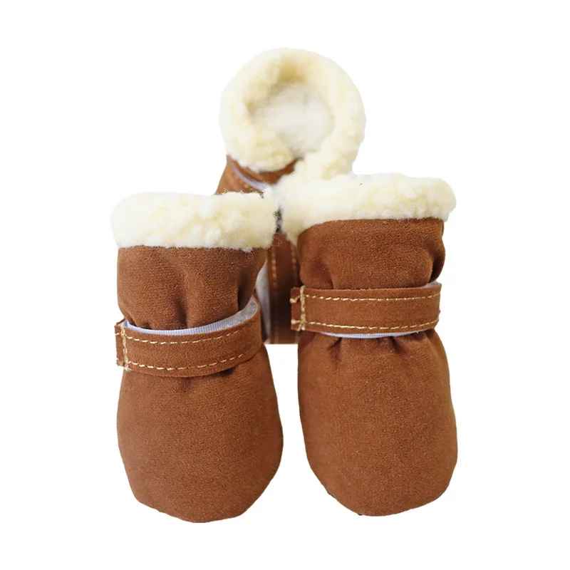 chaussure chien impermeable marron