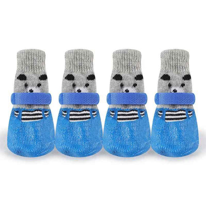 chaussures pour chien impermeable thermique bleu