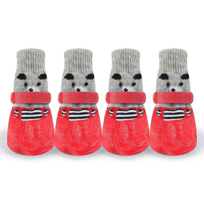 chaussures pour chien impermeable thermique rouge