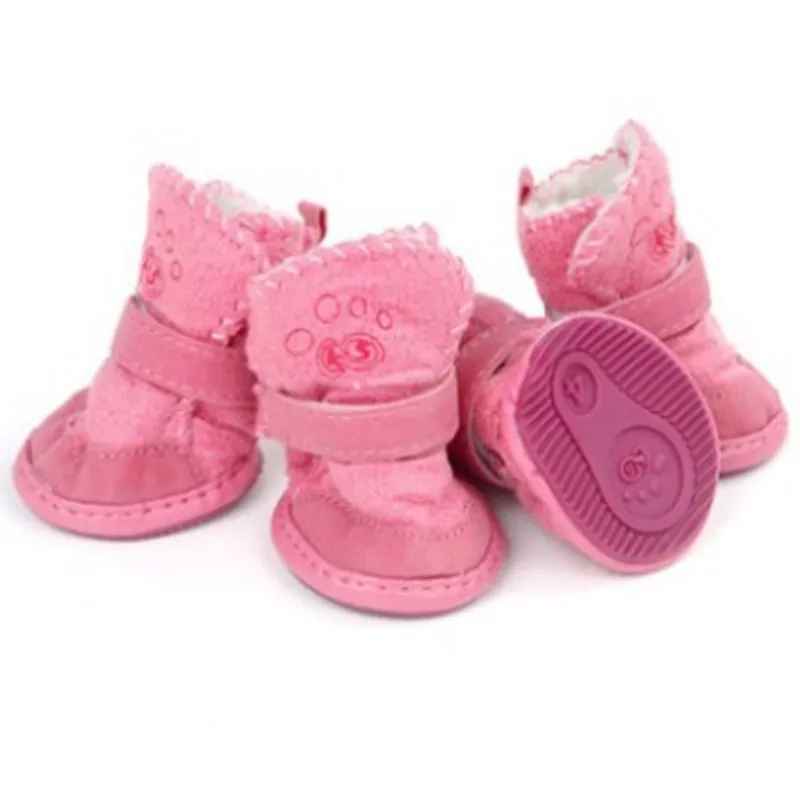 chaussures pour chien impermeable toutes saison couleur rose