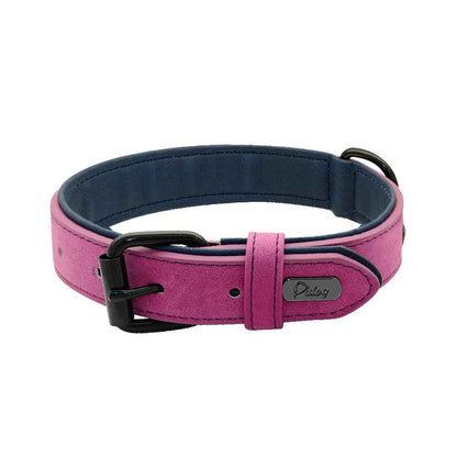 collier chien cuir bordeau