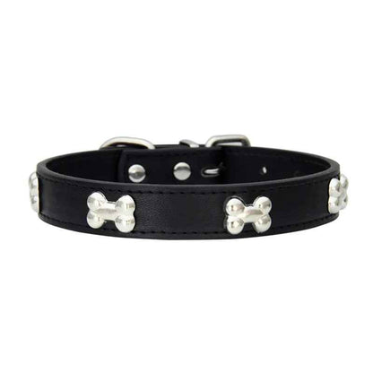 collier chien elgancecuir noir