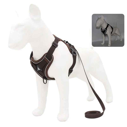 harnais anti traction chien confort marron