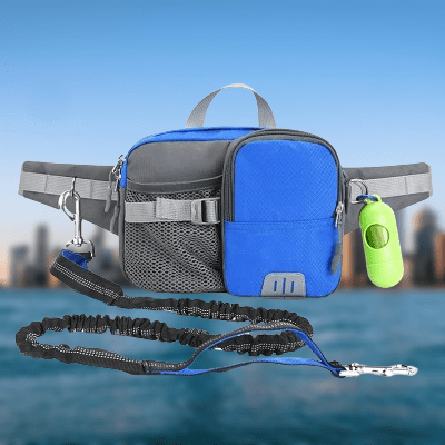 Laisse pour Chien - WaistBag™ - Bleu - Elégance Toutou
