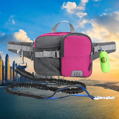 Laisse pour Chien - WaistBag™ - Rose - Elégance Toutou