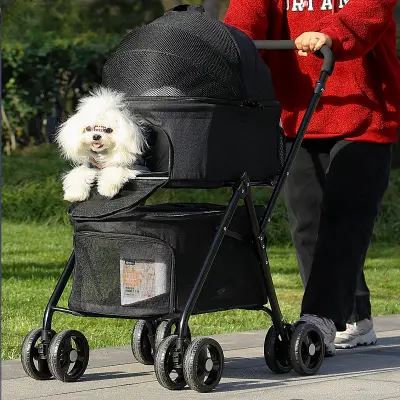 Poussette pour Chien - PetStroller™ - Noir - Elégance Toutou
