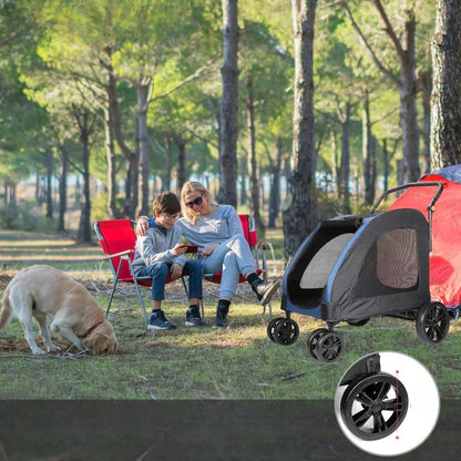 Poussette pour Chien - StrollyPet™ - Bleu - Elégance Toutou