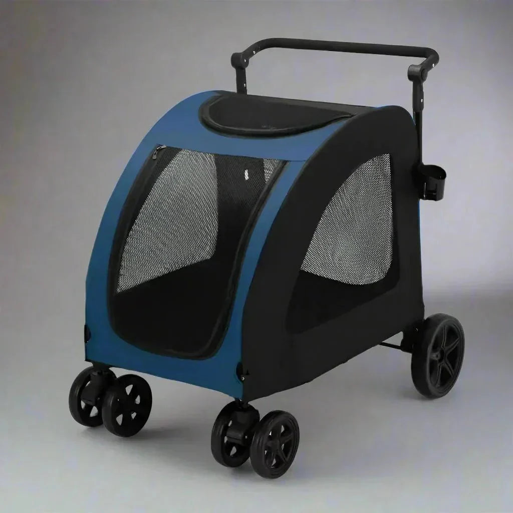 Poussette pour Chien - StrollyPet™ - Bleu - Elégance Toutou