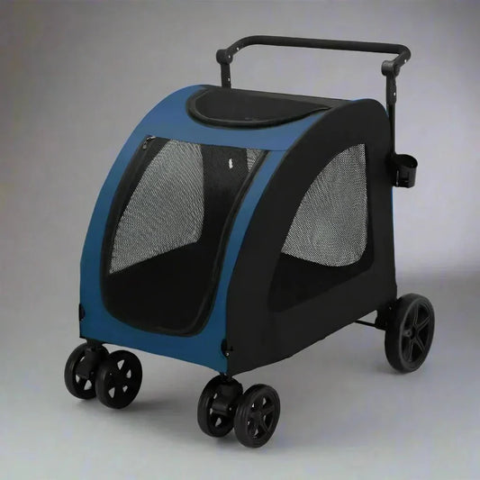 Poussette pour Chien - StrollyPet™ - Bleu - Elégance Toutou
