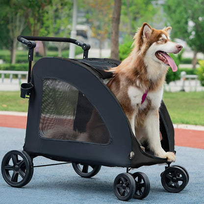 Poussette pour Chien - StrollyPet™ - Noir - Elégance Toutou