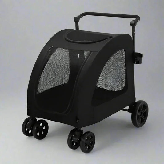 Poussette pour Chien - StrollyPet™ - Noir - Elégance Toutou